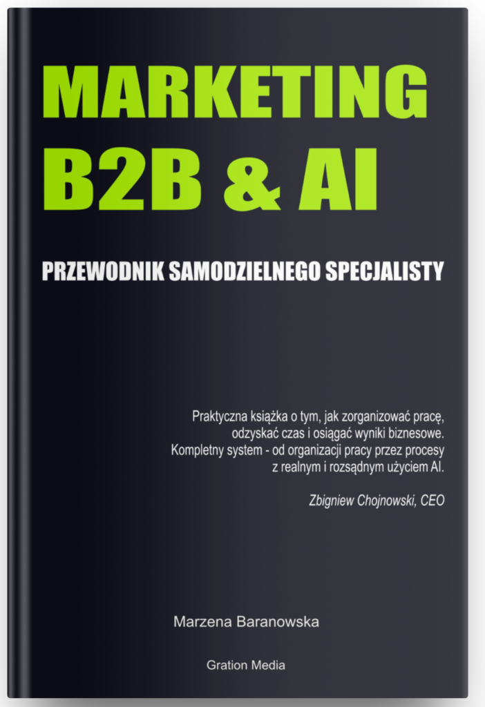 Książka dla specjalistów marketingu - MARKETING B2B&AI. Przewodnik